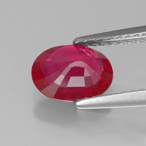 Rubino naturale rosso da 1,41 ct, taglio ovale, VS-SI