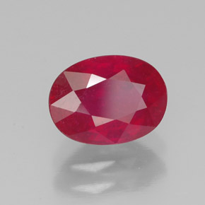 Rubino naturale rosso da 1,88 ct, taglio ovale, SI