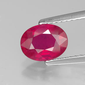 Rubino naturale rosso da 1,53 ct, taglio ovale, SI