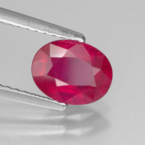 Rubino naturale rosso da 1,53 ct, taglio ovale, SI