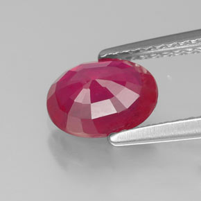 Rubino naturale rosso da 1,53 ct, taglio ovale, SI