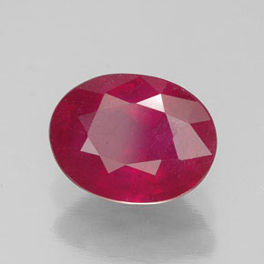 Rubino naturale rosso da 1,77 ct, taglio ovale, SI