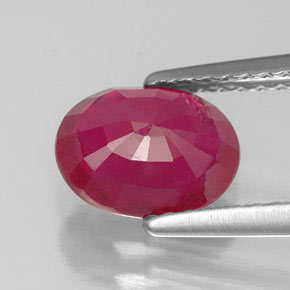 Rubino naturale rosso da 1,77 ct, taglio ovale, SI
