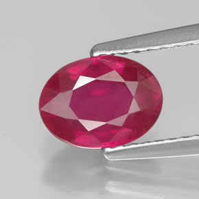 Rubino naturale rosso da 1,61 ct, taglio ovale, VS-SI