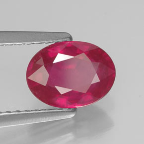 Rubino naturale rosso da 1,61 ct, taglio ovale, VS-SI