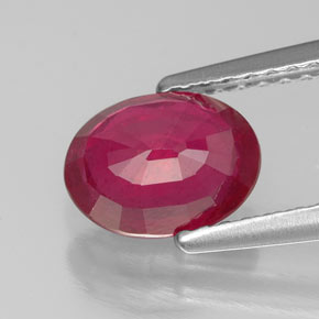 Rubino naturale rosso da 1,61 ct, taglio ovale, VS-SI