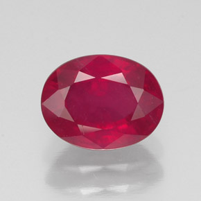 Rubino naturale rosso da 1,77 ct, taglio ovale, SI