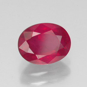 Rubino naturale rosso da 1,77 ct, taglio ovale, SI