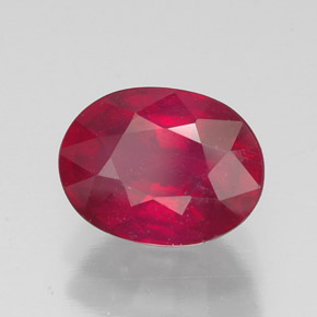 Rubino naturale rosso da 2,11 ct, taglio ovale, SI
