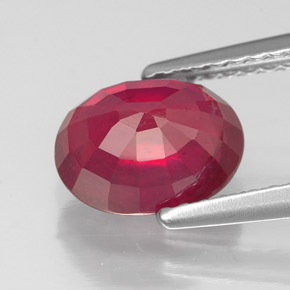 Rubino naturale rosso da 2,11 ct, taglio ovale, SI