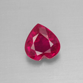 Rubino naturale rosso da 1,12 ct, a forma di cuore, VS-SI