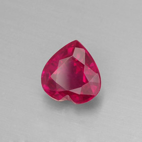 Rubino naturale rosso da 1,12 ct, a forma di cuore, VS-SI