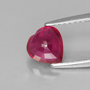 Rubino naturale rosso da 1,12 ct, a forma di cuore, VS-SI