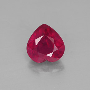 Rubino naturale rosso da 1,19 ct, a forma di cuore, SI