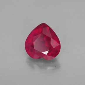 Rubino naturale rosso da 1,19 ct, a forma di cuore, SI