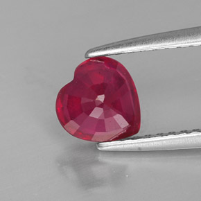 Rubino naturale rosso da 1,19 ct, a forma di cuore, SI