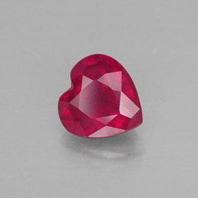 Rubino naturale rosso da 1,09 ct, a forma di cuore, SI