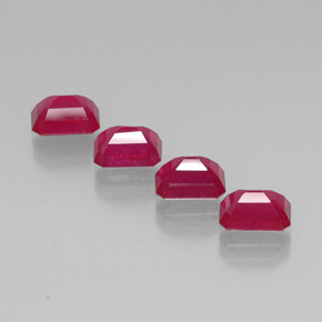 Rubino naturale rosso da  ct, taglio smeraldo, VS-SI
