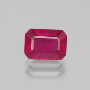 Rubino naturale rosso da 1,40 ct, taglio smeraldo, VS-SI