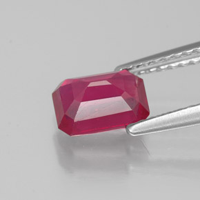 Rubino naturale rosso da 1,40 ct, taglio smeraldo, VS-SI