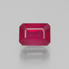 Rubino naturale rosso da 1,41 ct, taglio smeraldo, SI