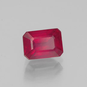 Rubino naturale rosso da 1,41 ct, taglio smeraldo, SI