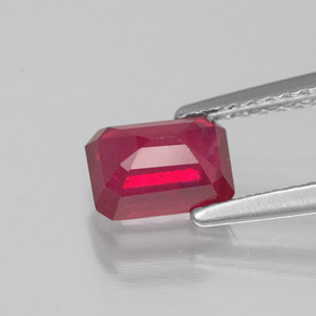 Rubino naturale rosso da 1,41 ct, taglio smeraldo, SI