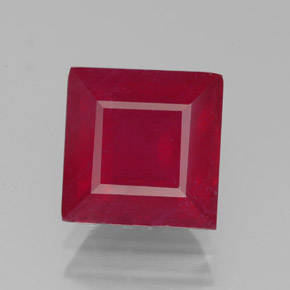Rubino naturale rosso da 3,44 ct, quadrato, SI