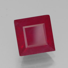 Rubino naturale rosso da 3,44 ct, quadrato, SI