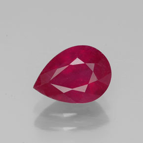 Rubino naturale rosso da 1,42 ct, taglio a pera, SI