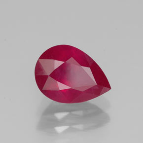 Rubino naturale rosso da 1,42 ct, taglio a pera, SI