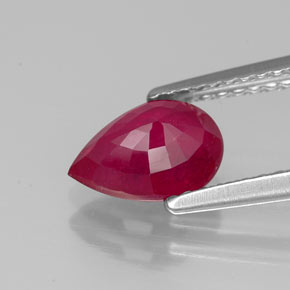 Rubino naturale rosso da 1,42 ct, taglio a pera, SI