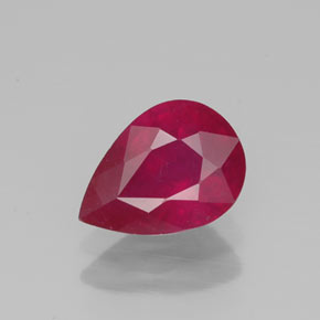Rubino naturale rosso da 1,34 ct, taglio a pera, VS-SI