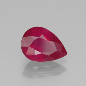 Rubino naturale rosso da 1,34 ct, taglio a pera, VS-SI