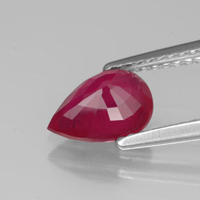 Rubino naturale rosso da 1,34 ct, taglio a pera, VS-SI