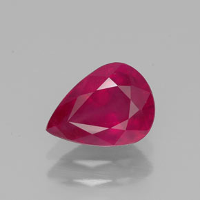 Rubino naturale rosso da 1,50 ct, taglio a pera, VS-SI
