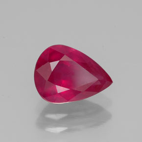 Rubino naturale rosso da 1,50 ct, taglio a pera, VS-SI