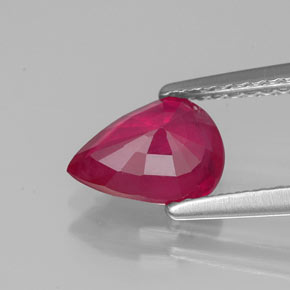 Rubino naturale rosso da 1,50 ct, taglio a pera, VS-SI