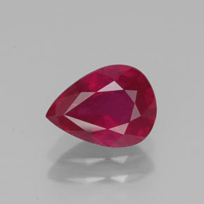 Rubino naturale rosso da 1,36 ct, taglio a pera, VS-SI