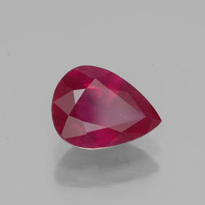 Rubino naturale rosso da 1,36 ct, taglio a pera, VS-SI