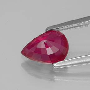 Rubino naturale rosso da 1,36 ct, taglio a pera, VS-SI