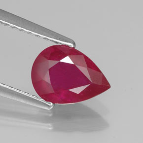 Rubino naturale rosso da 1,41 ct, taglio a pera, VS-SI