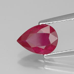 Rubino naturale rosso da 1,41 ct, taglio a pera, VS-SI
