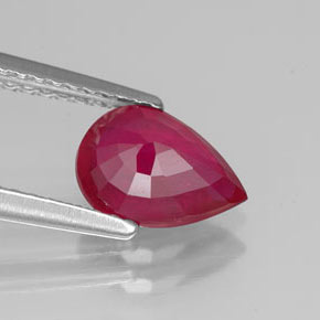 Rubino naturale rosso da 1,41 ct, taglio a pera, VS-SI