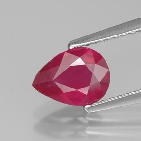 Rubino naturale rosso da 1,44 ct, taglio a pera, VS-SI