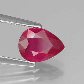 Rubino naturale rosso da 1,44 ct, taglio a pera, VS-SI