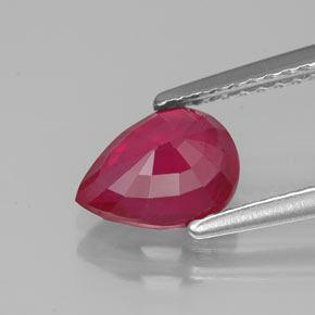 Rubino naturale rosso da 1,44 ct, taglio a pera, VS-SI