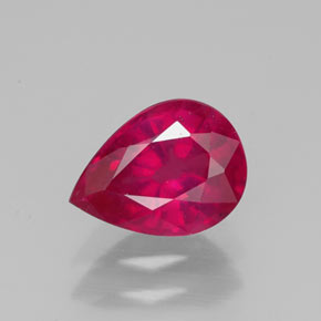 Rubino naturale rosso da 1,51 ct, taglio a pera, VS-SI
