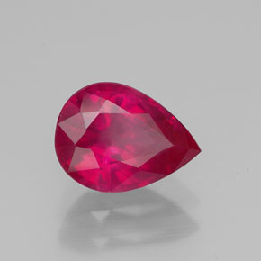 Rubino naturale rosso da 1,51 ct, taglio a pera, VS-SI