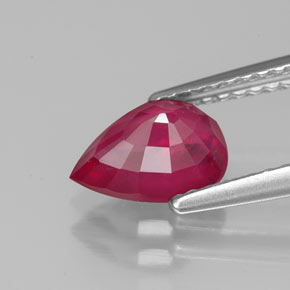 Rubino naturale rosso da 1,51 ct, taglio a pera, VS-SI